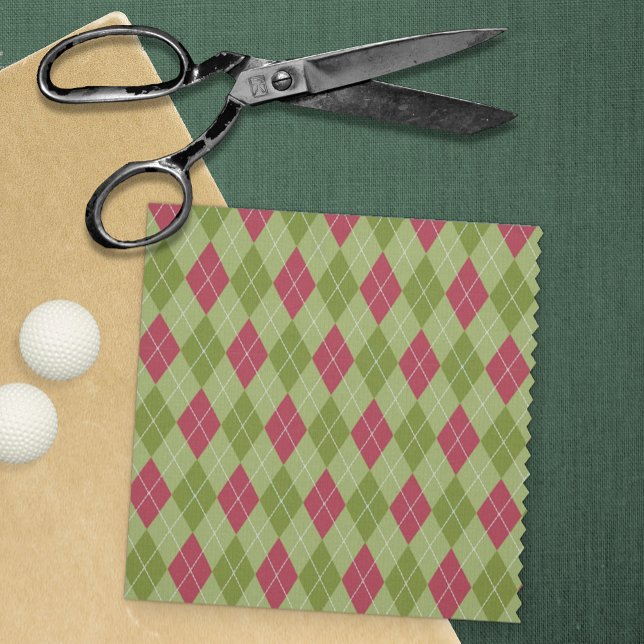 Tissu Jacquard de Noël - Festive Rouge et Diamant Vert (Créateur téléchargé)