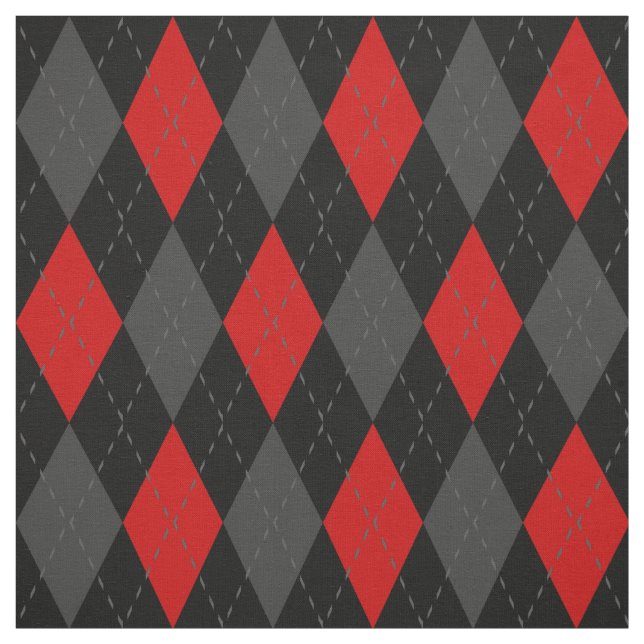 Tissu Jacquard gris-rouge noir (Échantillon)