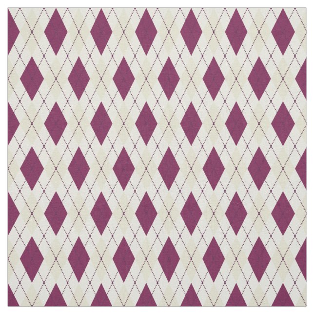 Tissu Jacquard moderne beige clair violet géométrique (Échantillon)