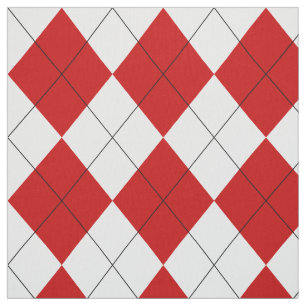 Tissu Jacquard preppy Tartan Diamond Plaid Rouge Blanc