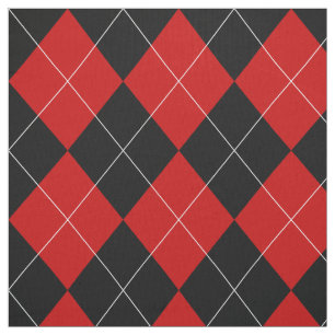 Tissu Jacquard preppy Tartan Diamond Plaid Rouge Noir