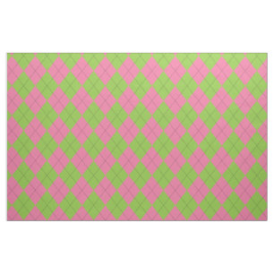 Tissu Jacquard rose et vert noir