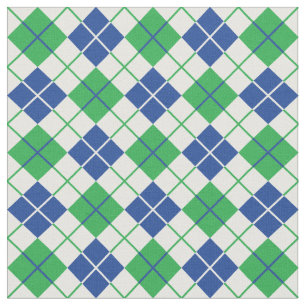 Tissu Jacquard vert-bleu