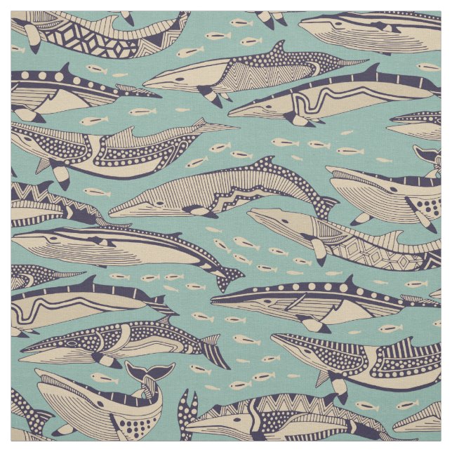 Tissu jade de baleines à petit (Échantillon)