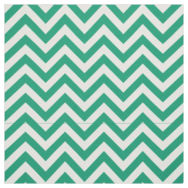 Tissu Jade Green, Blanc LG Chevron ZigZag Motif 12I (Échantillon)