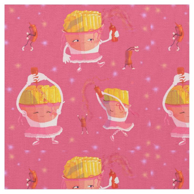 Tissu J'adore le ketchup (Fermer)