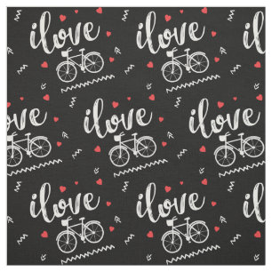 Tissu J'adore les balades à vélo.Toiles de vélo. Spo