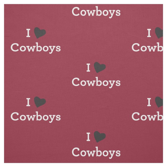 Tissu J'aime des cowboys (Échantillon)