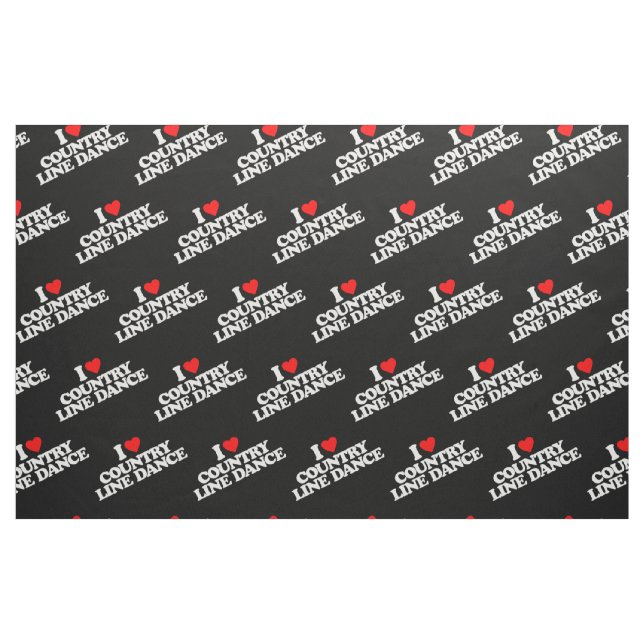 TISSU J'AIME LA LIGNE DANSE DE PAYS (Fat Quarter)