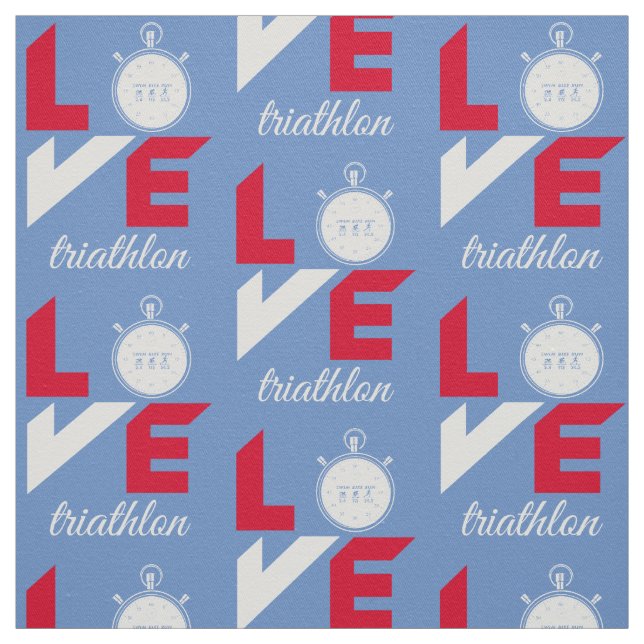 Tissu J'aime le triathlon (Échantillon)