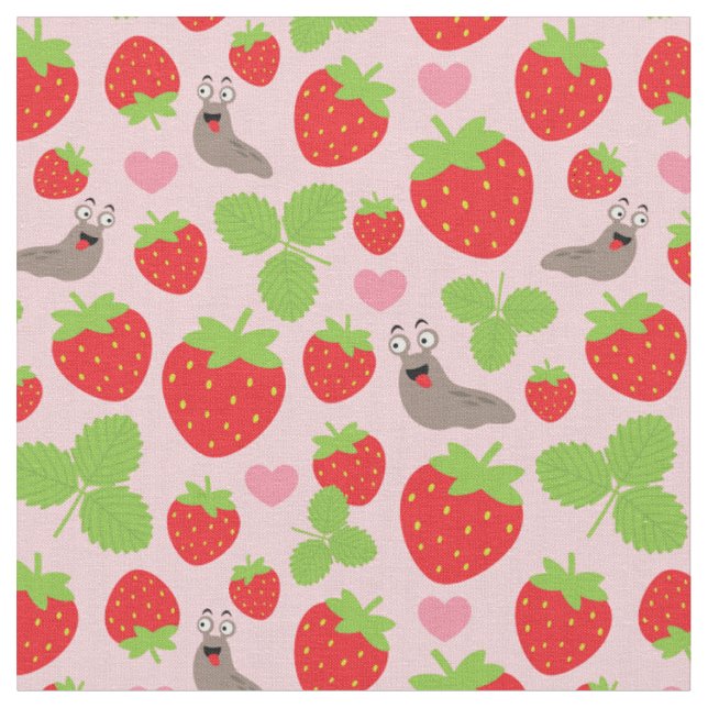 Tissu J'aime les fraises Motif sans couture (Fermer)