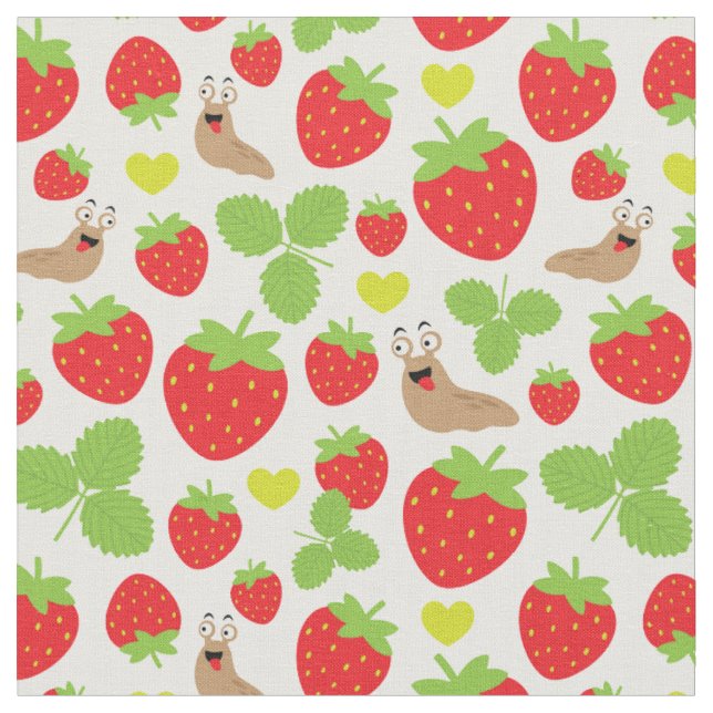 Tissu J'aime les fraises Motif sans couture (Fermer)