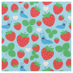 Tissu J'aime les fraises Motif sans couture