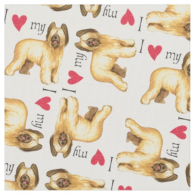 Tissu J'aime ma Briard (Fermer)