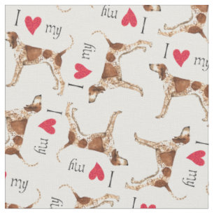 Tissu J'aime mon American English Coonhound