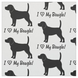Tissu J'aime mon beagle