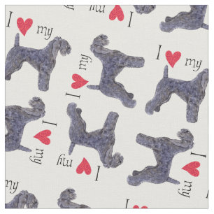 Tissu J'aime mon bleu de Kerry Terrier