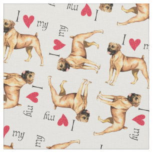 Tissu J'aime mon boerboel