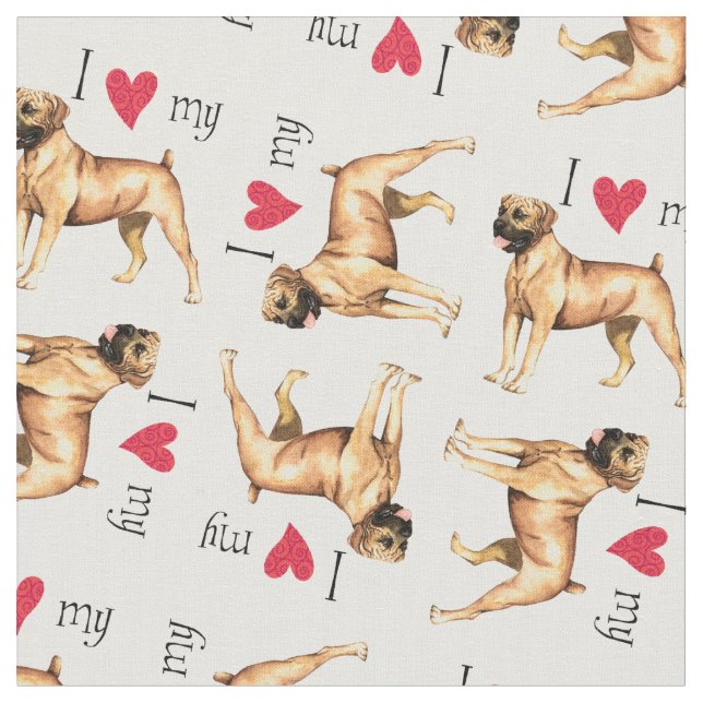 Tissu J'aime mon boerboel (Fermer)