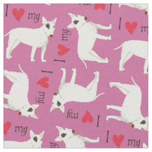 Tissu J'aime mon bull-terrier