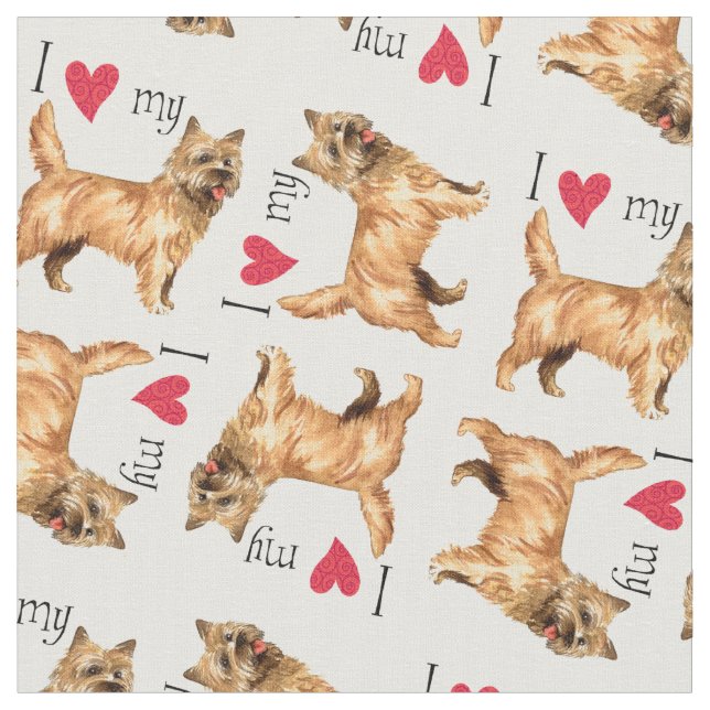 Tissu J'aime mon cairn Terrier (Fermer)