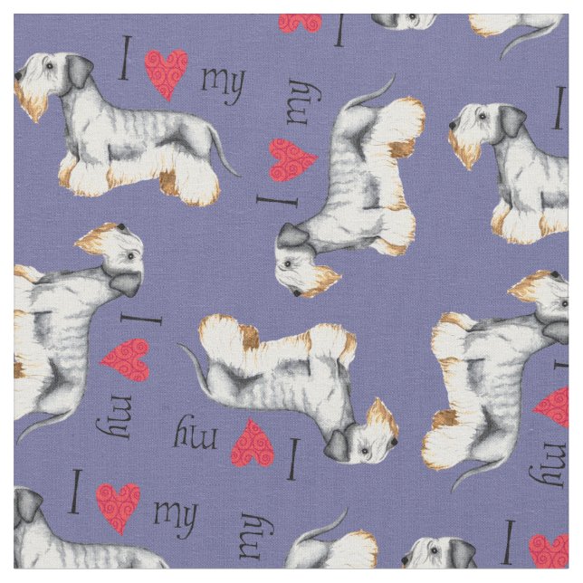 Tissu J'aime mon Cesky Terrier (Fermer)