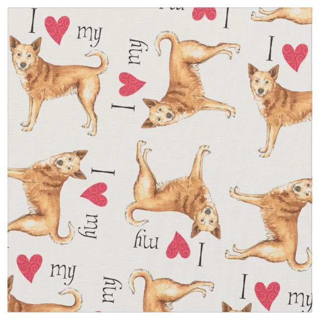 Tissu J'aime mon chien Canaan (Fermer)