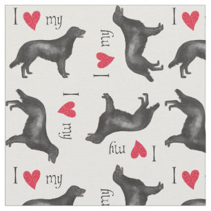 Tissu J'aime mon chien d'arrêt Plat-Enduit