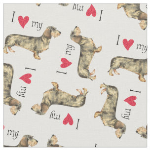 Tissu J'aime mon Dachshund À poils durs