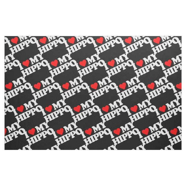 TISSU J'AIME MON HIPPOPOTAME (Fat Quarter)