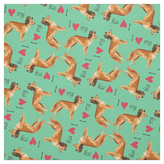 Tissu J'aime mon jouet russe (Échantillon)