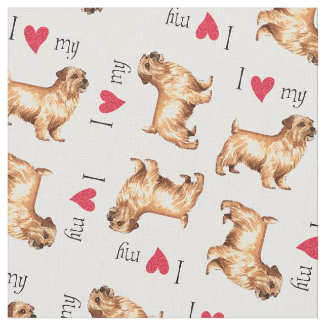 Tissu J'aime mon Norfolk Terrier (Fermer)