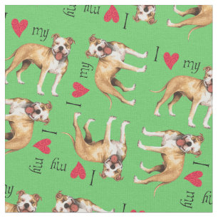 Tissu J'aime mon pitbull