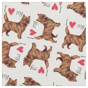 Tissu J'aime mon Ringard Cairn Terrier