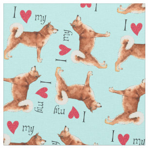 Tissu J'aime mon Shiba Inu