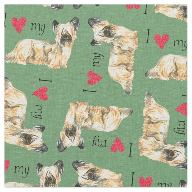 Tissu J'aime mon Skye Terrier (Fermer)