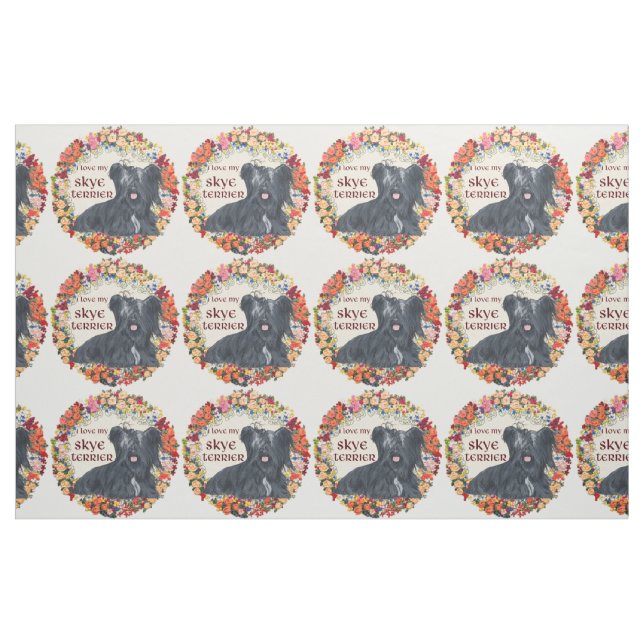 Tissu J'aime mon Skye Terrier (Fat Quarter)