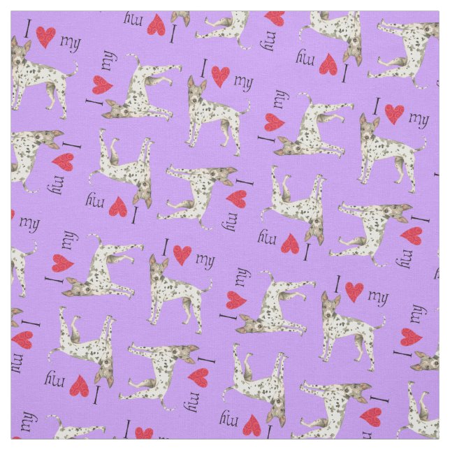 Tissu J'aime mon Terrier chauve américain (Échantillon)