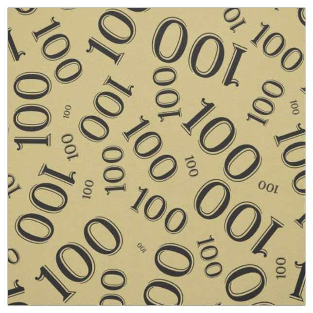 Tissu Jalon 100 Numéro Motif Noir/Or (Échantillon)