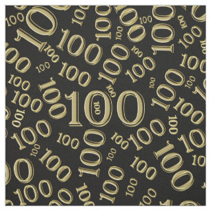 Tissu Jalon 100 Numéro Motif Noir/Or