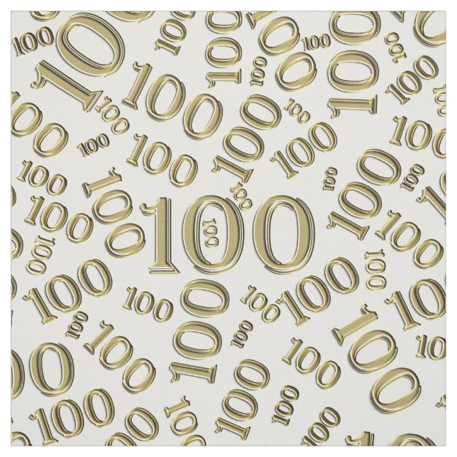 Tissu Jalon 100 Numéro Motif Or/Blanc (Échantillon)