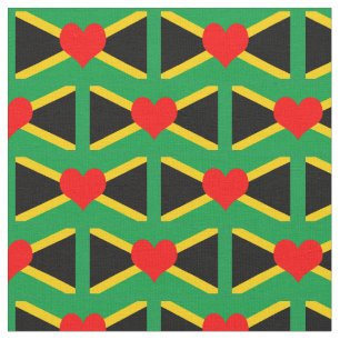 Tissu Jamaica Flag Fabric & Heart, mode/reggae branchée