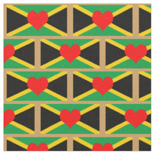 Tissu Jamaica Flag Fabric & Heart, mode/reggae branchée