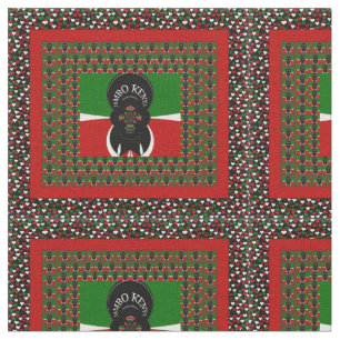 Tissu Jambo Kenya noir rouge vert couleur drapeau