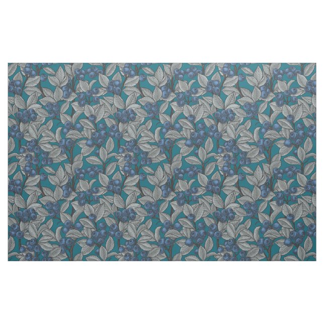 Tissu Jardin aux bleuets, bleu et gris (Fat Quarter)