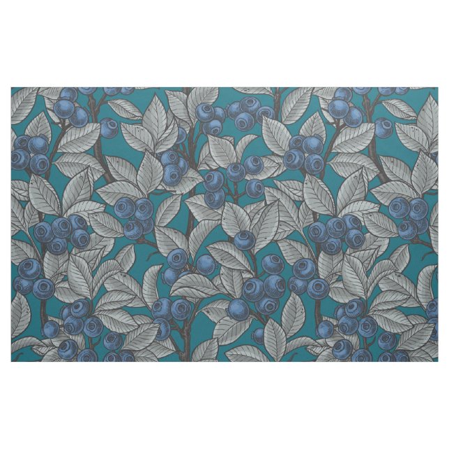 Tissu Jardin aux bleuets, bleu et gris (Fat Quarter)