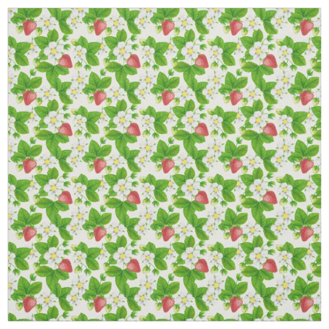 Tissu Jardin aux fraises (Échantillon)