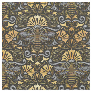 Tissu Jardin d'abeilles Queen // style passementerie bro