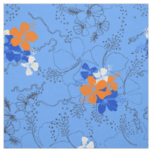 Tissu Jardin de minuit Hawaïen Fleur d'Hibiscus