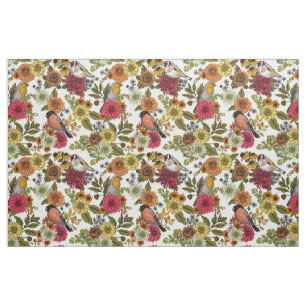 Tissu Jardin d'oiseaux et de fleurs 1